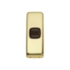 1 Gang Flat Plate Rocker Switch - W30MM - Brown Rim - Polished Brass