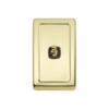 1 Gang Flat Plate Toggle Switches - W72MM - Brown Rim - Polished Brass