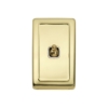 1 Gang Flat Plate Toggle Switches - W72MM - White Rim - Polished Brass