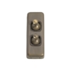 2 Gang Flat Plate Toggle Switches - W30MM - Brown Rim - Antique Brass