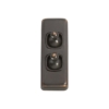2 Gang Flat Plate Toggle Switches - W30MM - Brown Rim - Antique Copper