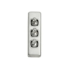 3 Gang Flat Plate Toggle Switches - W30MM - White Rim - Satin Chrome