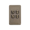 4 Gang Flat Plate Toggle Switches - W72MM - Brown Rim - Antique Brass