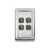 4 Gang Flat Plate Toggle Switches - W72MM - White Rim - Chrome Plated