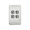 4 Gang Flat Plate Toggle Switches - W72MM - White Rim - Satin Chrome