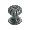 Cupboard Knobs - Iron Fluted - With Backplate - Large - Polished Metal