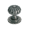 Cupboard Knobs - Iron Fluted - With Backplate - Small - Polished Metal