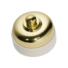 LED Dimmer - Porcelain Base - White - Polished Brass
