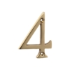 Numeral - Solid Polished Brass - 4