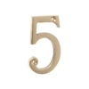 Numeral - Solid Polished Brass - 5