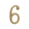 Numeral - Solid Polished Brass - 6