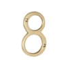 Numeral - Solid Polished Brass - 8