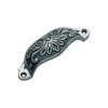 Drawer Pull - Ornate - Cupped - Solid Iron- Polished Metal