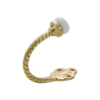 Hook - Porcelain Tip Rope - Robe - Polished Brass