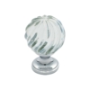 Cupboard Knobs - Swirl Glass - Large - Chrome Plated